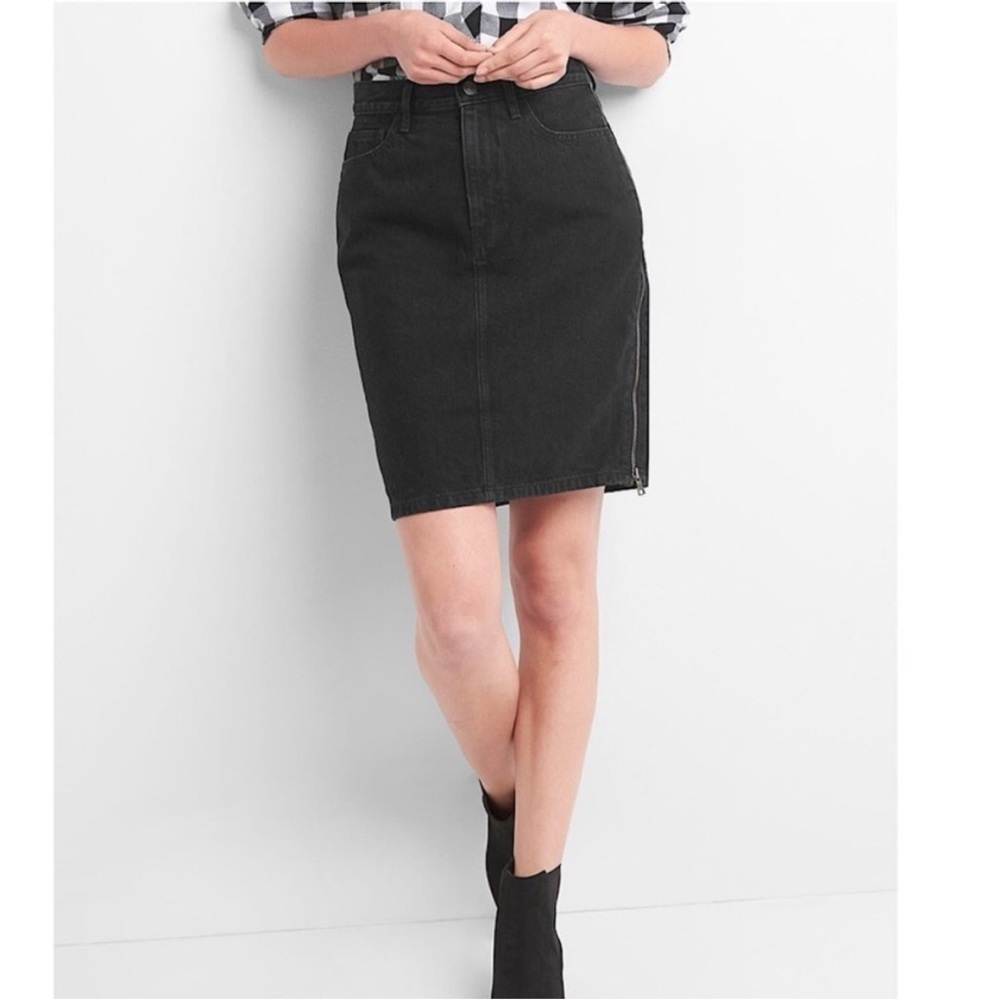 Gap Side Zip Pencil Washed Pencil Mini Skirt.